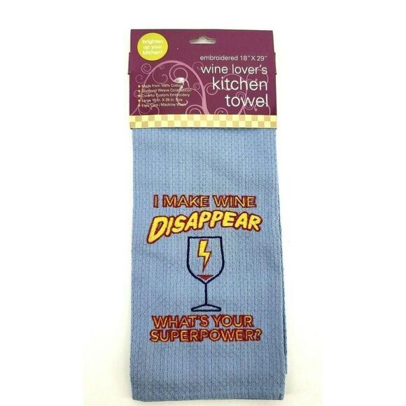 Wine Lovers Gift Kitchen Towel Home Warming - Picture 1 of 7
